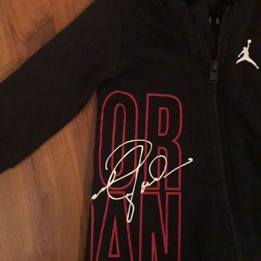 NWOT Michael Jordan black and red onesie hoodie size 12m￼ baby